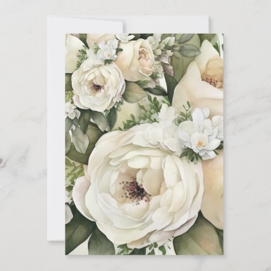 Boho Rozen op Emerald Green Wedding RSVP Kaart (Achterkant)