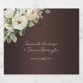 Boho Rozen op Marsala Bruiloft Sparkling Wijnetiket (Enkel label)