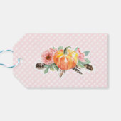 Boho Rozen Pompoen Herfst Verjaardagsfeestje Favor Cadeaulabel (Achterkant Horizontaal)