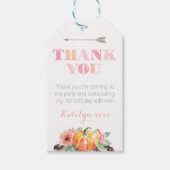 Boho Rozen Pompoen Herfst Verjaardagsfeestje Favor Cadeaulabel (Voorkant)