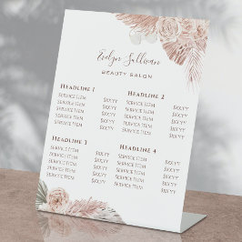 Boho Rozen Price List Pedestal Sign Reclamebord Met Voetstuk