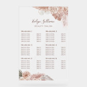 Boho Rozen prijslijst Acryl Bord (Voorkant)