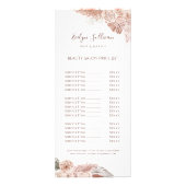 Boho rozen prijslijst rackkaart reclamekaart (Voorkant)