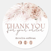 Boho Rozen Ronde Sticker (Voorkant)