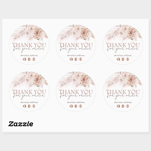Boho Rozen Ronde Sticker (Vel)