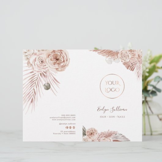 Boho rozen service menubrochure (Staand voorkant)