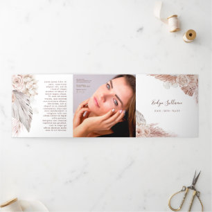 Boho rozen Trifold Brochure Drieluik Kaart