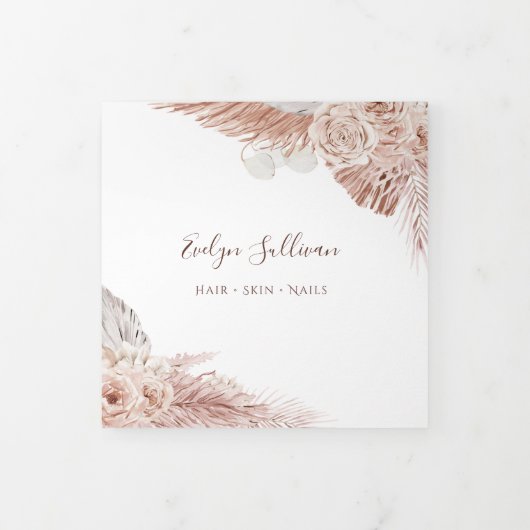 Boho rozen Trifold Brochure Drieluik Kaart (Cover)