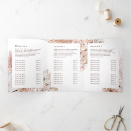 Boho Rozen Trifold Brochure Drieluik Kaart