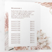Boho Rozen Trifold Brochure Drieluik Kaart (Binnenzijde eerst)