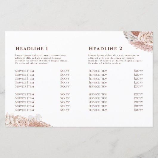 Boho-rozen tweevoudig brochure (Achterkant)