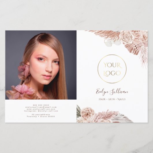 Boho-rozen tweevoudig brochure (Voorkant)