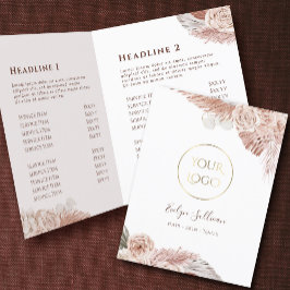 Boho-rozen tweevoudig brochure