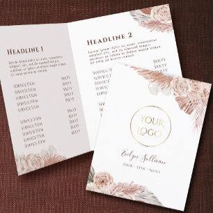 Boho-rozen tweevoudig brochure