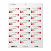 Boho Rozen Veren Lichten Bruiloft Etiket (Full Sheet)