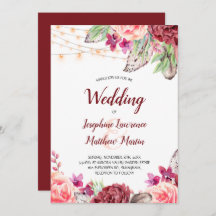 Boho Rozen Veren Lichten Bruiloft