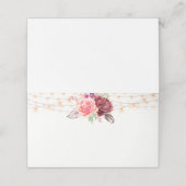 Boho Rozen Veren Lichten Bruiloft Plaatskaartje (Buitenkant ongevouwen)