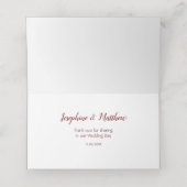 Boho Rozen Veren Lichten Bruiloft Plaatskaartje (Binnenkant ongevouwen)