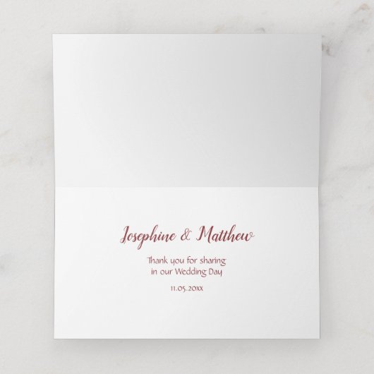 Boho Rozen Veren Lichten Bruiloft Plaatskaartje (Binnenkant ongevouwen)