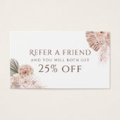 Boho rozen verwijzingskaart visitekaartje (Voorkant)