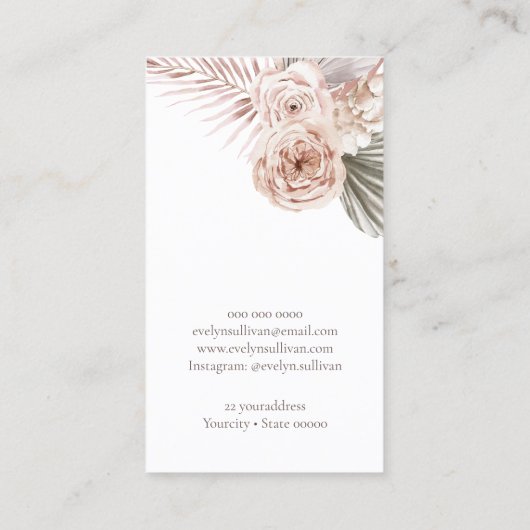 Boho Rozen Visitekaartje (Achterkant)