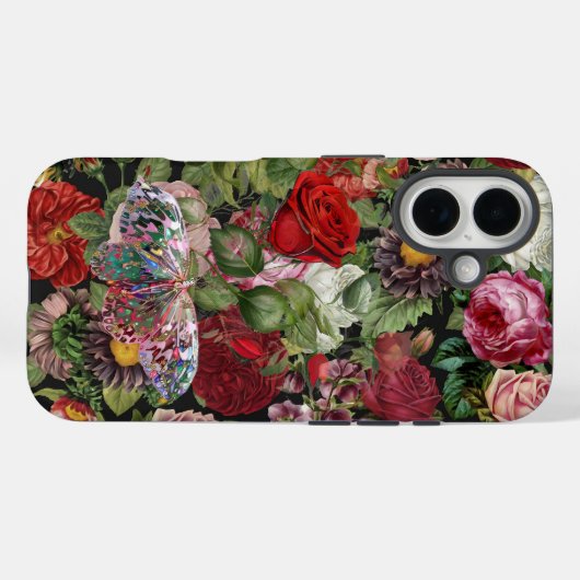 Boho Rozen & vlinders Case-Mate iPhone Case (Achterkant (horizontaal))