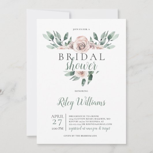 Boho Rozen Vrijgezellenfeest Kaart (Voorkant)