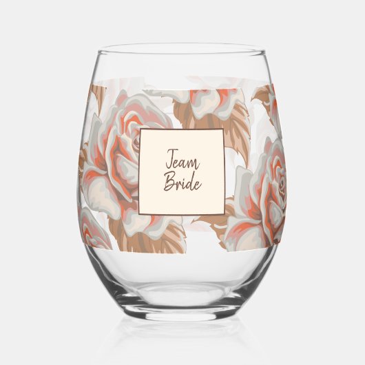 Boho Rozen Wijnglas Zonder Voet (Achterkant)