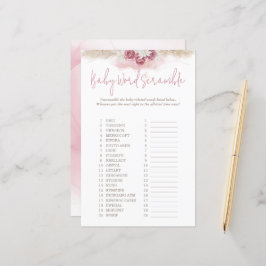 Boho Rozen Word Scramble Animals Baby shower Game