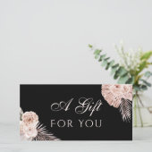 Boho rozen zwarte cadeaubon (Staand voorkant)