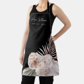 Boho rozen zwarte schoonheidsberoeps schort (Insitu)