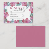 Boho RSVP Blush Pink Floral Waterverf Wedding Informatiekaartje (Voorkant / Achterkant)