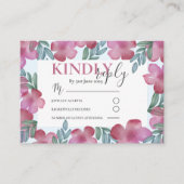 Boho RSVP Blush Pink Floral Waterverf Wedding Informatiekaartje (Voorkant)