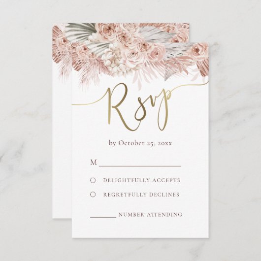 boho RSVP bruiloft (Voorkant / Achterkant)