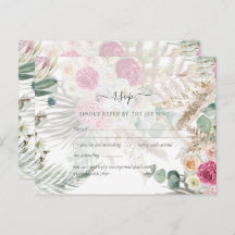BOHO RSVP Roze Floral Pampas Grass Wedding