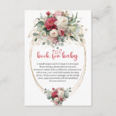 Boho Ruby Red Burgundy Greenery Book Request Card Informatiekaartje (Voorkant)
