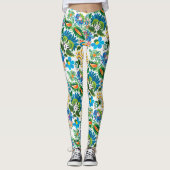 Boho Russian Folk Art Floral Pattern Leggings (Voorkant)