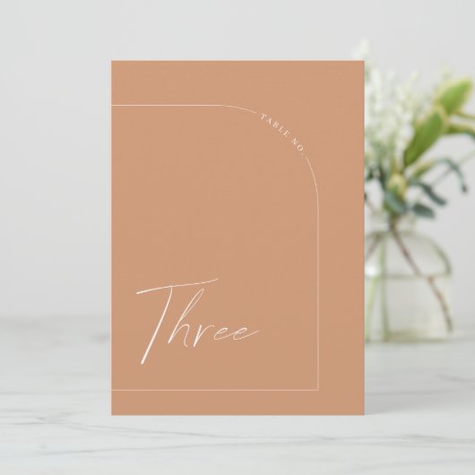 Boho Rust Arch Tabel Drie Tabelnummer Kaart (Staand voorkant)