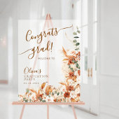 Boho Rust Bloemen Acryl Afstuderen Welkomstbord Acryl Bord