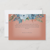 Boho Rust & Blue Floral Wedding Hartelijk dank Bedankkaart (Achterkant)