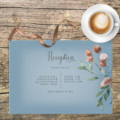 Boho Rust & Blue Floral Wedding Reception Kaart