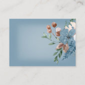 Boho Rust & Blue Floral Wedding Reception Kaart (Achterkant)