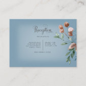 Boho Rust & Blue Floral Wedding Reception Kaart (Voorkant)
