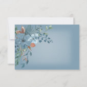 Boho Rust & Blue Floral Wedding Response Kaart (Achterkant)