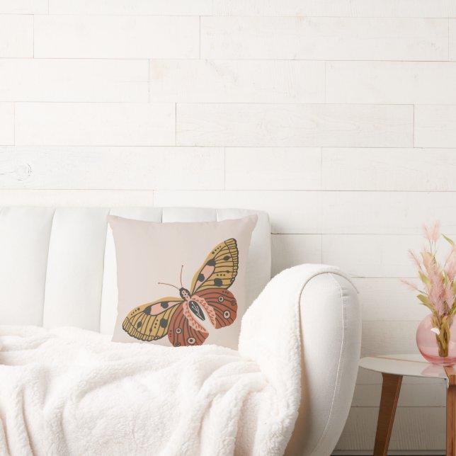 Boho Rust Bohemian Butterfly Kussen (Bank)
