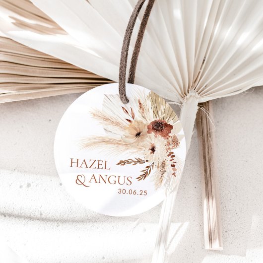 Boho Rust bruiloft gunst Labels dank u HAZEL