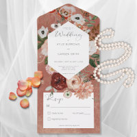 Boho Rust Burgundy Herfst Floral No Dinner