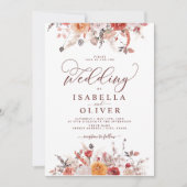 Boho Rust Burnt Oranje Terracotta Marsala Wedding Kaart (Voorkant)