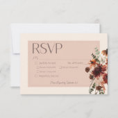 Boho Rust & Cream Herfst Bloemen Drie Diner RSVP Kaartje (Voorkant)