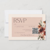 Boho Rust & Cream Herfst Bloemen RSVP Kaartje (Voorkant)